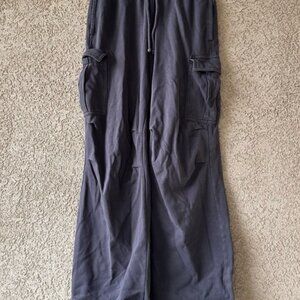 wide straight leg grey Cargo sweatpants